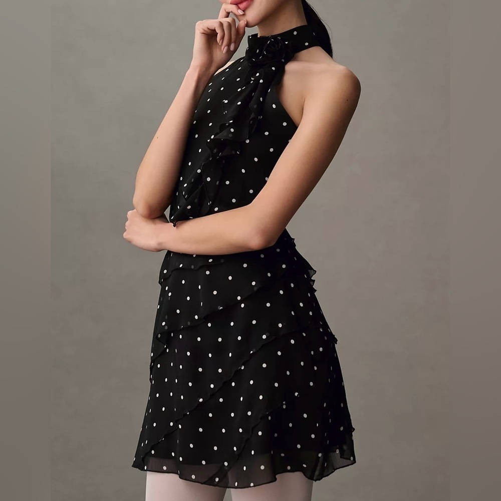 NWT Size XL - Maeve Halter Rosette Mini Dress